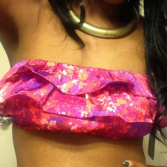Colorful pink bandeau top NWT