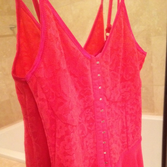 Neon Pink Lace Skater Dress - Picture 2 of 2