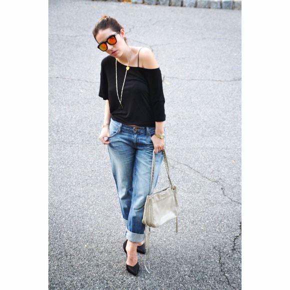 Rebecca Minkoff Gray Leather and Chain Bag