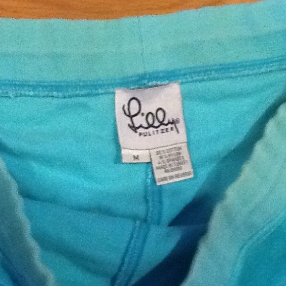Lilly Pulitzer Terry yoga gym aqua sweatpants PJs - Picture 3 of 4