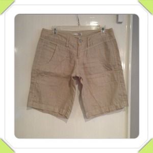 Joie Linen Khaki Knee Length Shorts