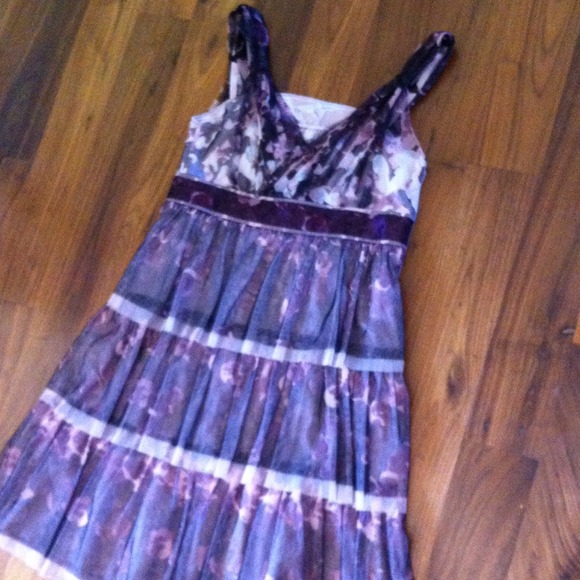 Tiered purple cocktail dress