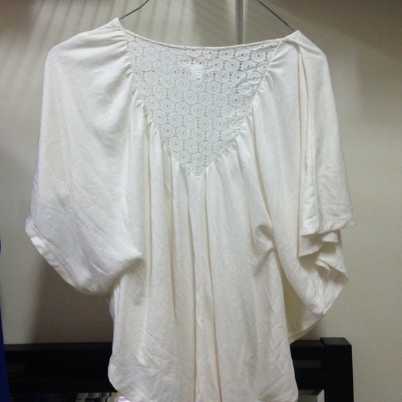 Tops Cream Colored Flowy Shirt V Cut Poshmark