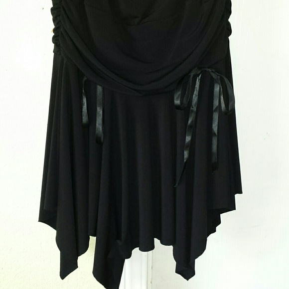 Black strapless dress