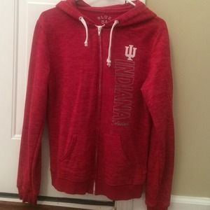 Indiana University zip up hooded sweatshirt