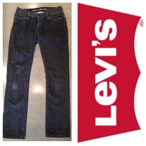 Levi's straight leg faded black jeans