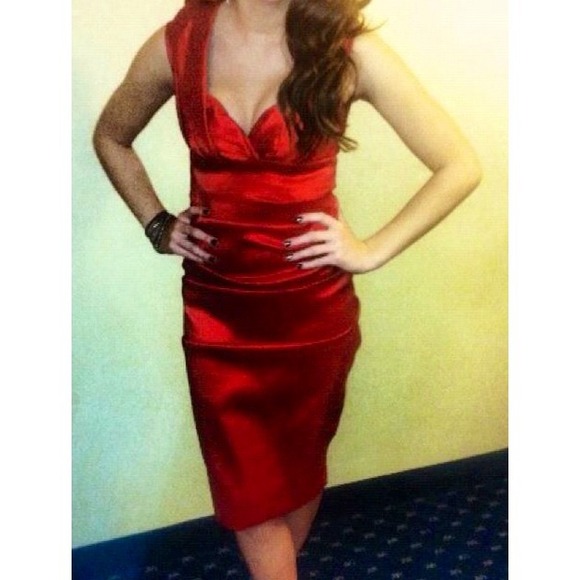 Beautiful bright red formal dress.
