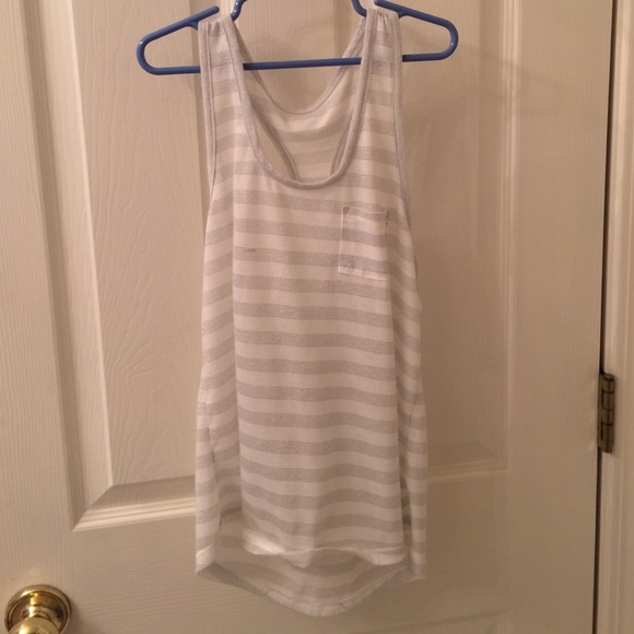 Silver and white tank top