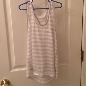 Silver and white tank top