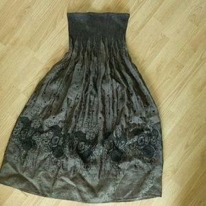 Brown tube top dress