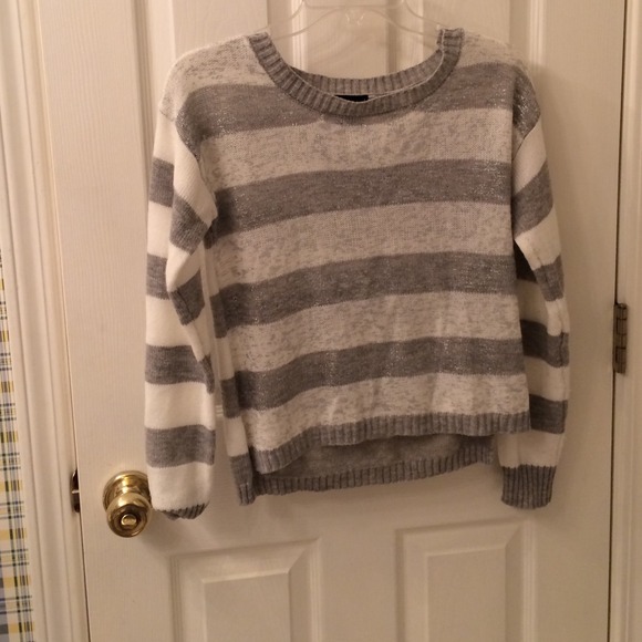 Grey and silver striped sweater