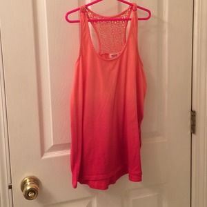 Coral fade red tank