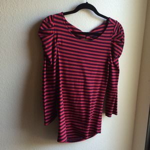 Betsey Johnson Blue and Red Striped long sleeve