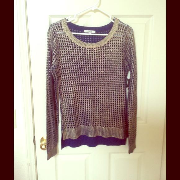 Cute Navy/Gold Net Sweater