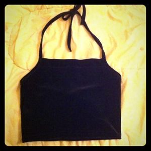 TRADED-Velvet Halter Crop Top