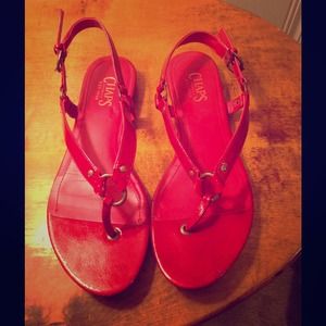 CHAPS Red Sandals NWOT