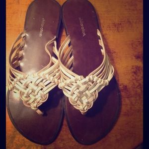 Xhilaration White & Silver Sandals