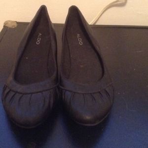 Black Aldo flats. Worn once. Size 10