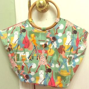 Vintage Neiman Marcus Purse with Bamboo handles