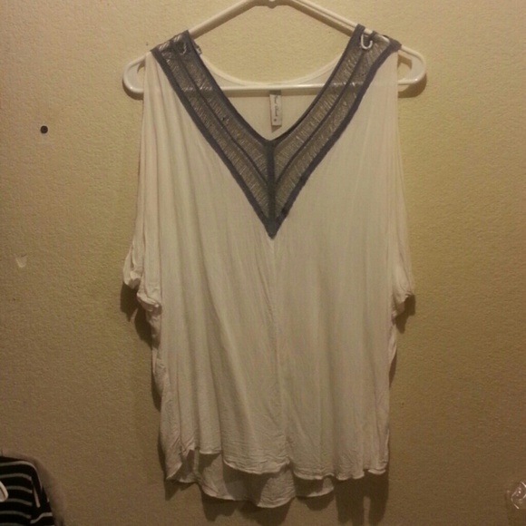 V-neck crochet top