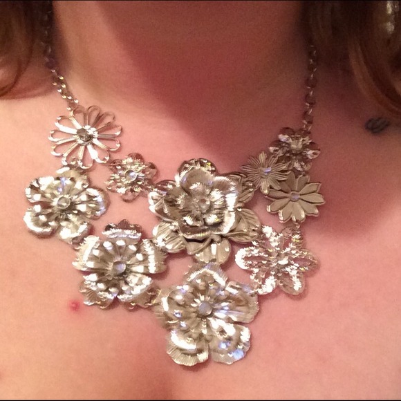 Silver statement necklace