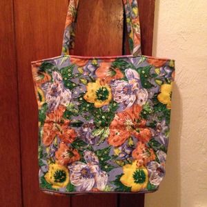 Colorful beach bag or market tote