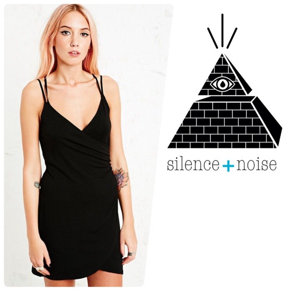 Silence Noise Surplice Dress in Black NWOT
