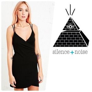 Silence Noise Surplice Dress in Black NWOT