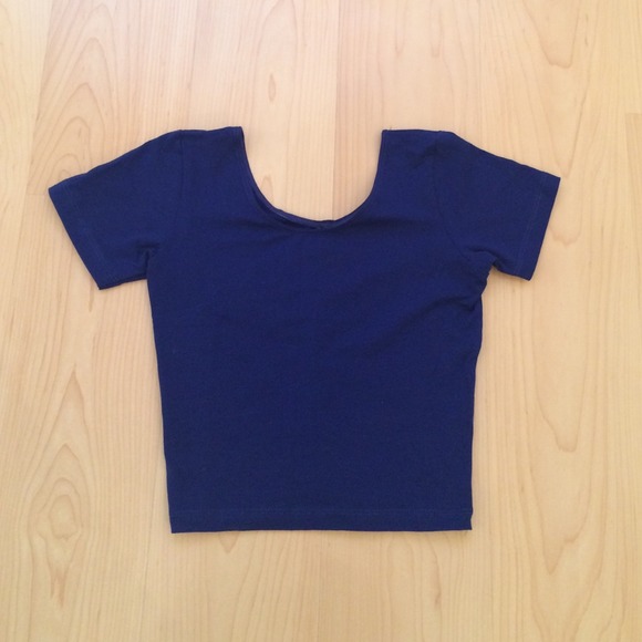 American Apparel Tops - SIZE XS blue fitted crop top