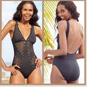 Kenneth Cole Studded Swimsuit