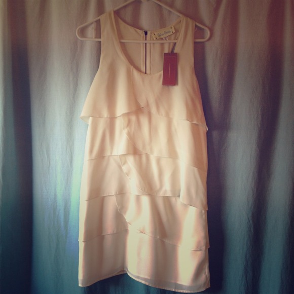 Francesca's cream colored dress