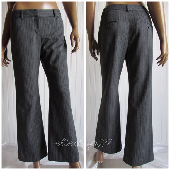 EXPRESS Metallic Gray Striped EDITOR Dress Pants