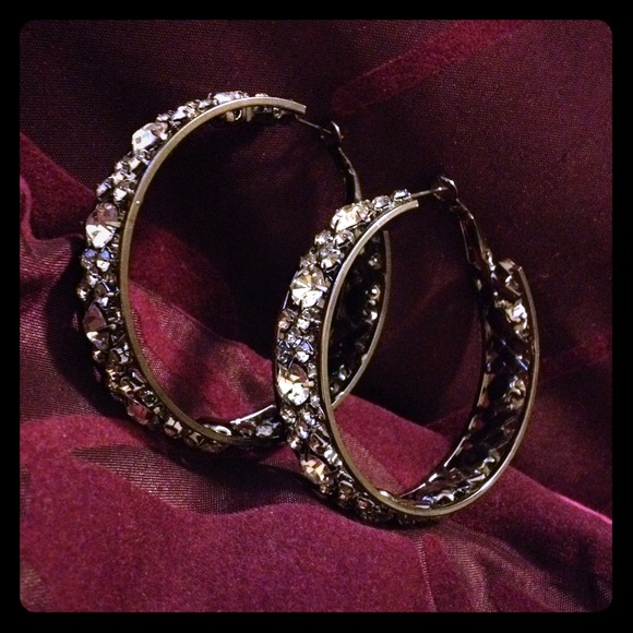 Rhinestone Hoop Earrings