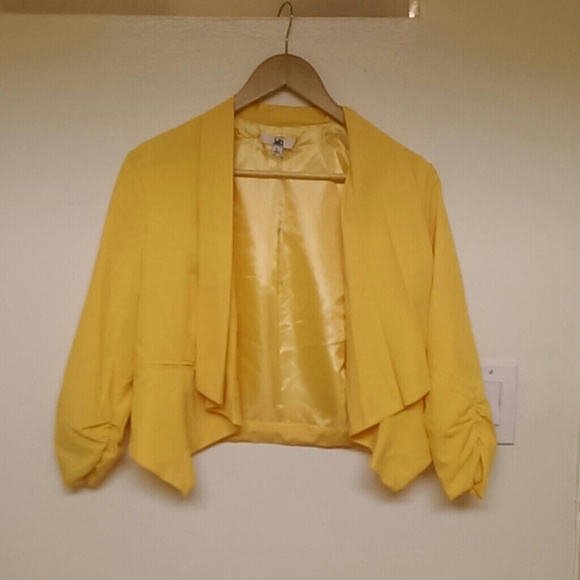 Yellow Summer Blazer with ruching