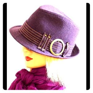 Purple Wool Fedora w Buckle