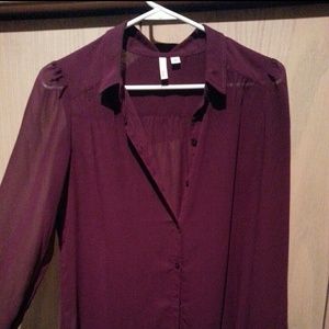 Oxblood/plum sheer dressy blouse! Never been worn!