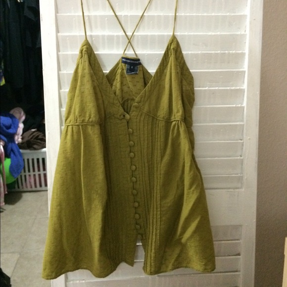 Deep green cross spaghetti strap top