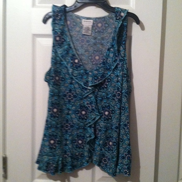 GEORGE stretch ruffled top