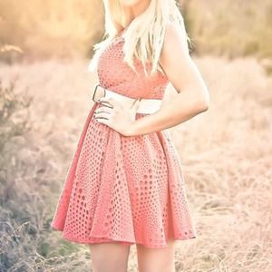 *REDUCED* Chelsea & Violet coral eyelet dress