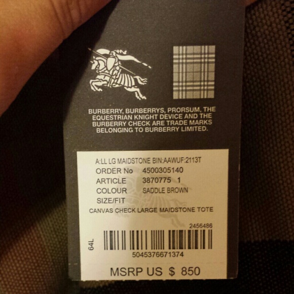 Large Burberry Maidstone Tote with Canvas Check - Picture 2 of 4