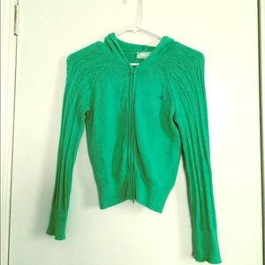 Hollister Green Zip Up Hoodie