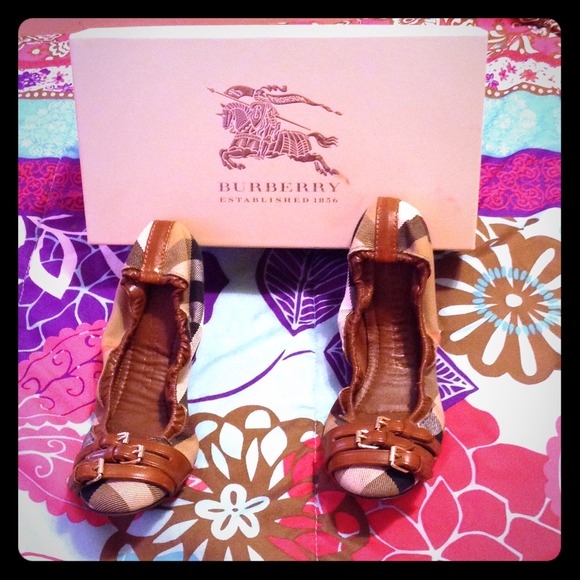 Burberry Bridle Housecheck Falconer Ballerinas - Picture 1 of 4