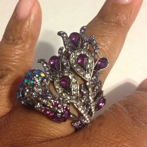 Purple peacock ring