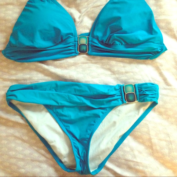 Blue bikini bathing suit