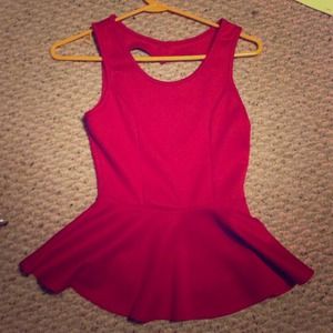 Peplum top with a heart shaped open back