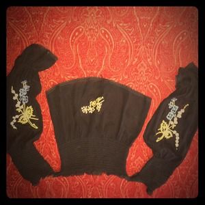 REDUCED! Betsey Johnson Embroidered Peasant Top