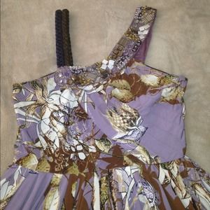 Rana Gill Jeweled Print Dress