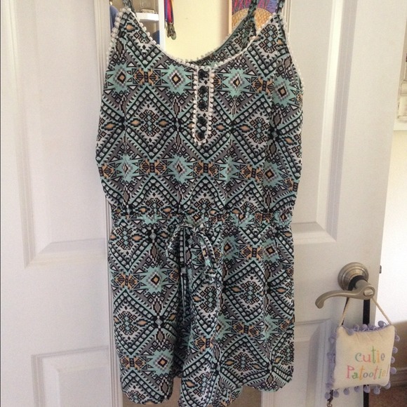 Patterned and Pom-Pom Romper