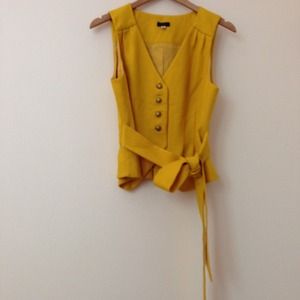 J CREW wool mustard belted vest