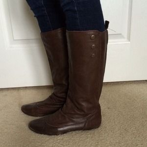 ALDO brown leather flat boots